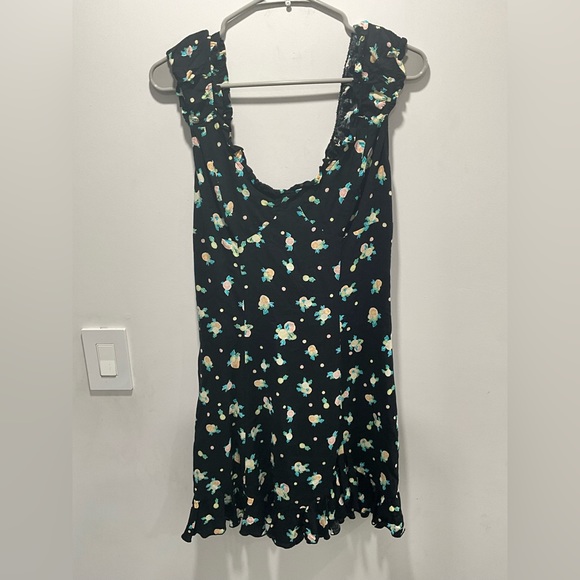 Free Peoplw Like A Lady Orange Slice Ruffle Mini Dress - Picture 2 of 4